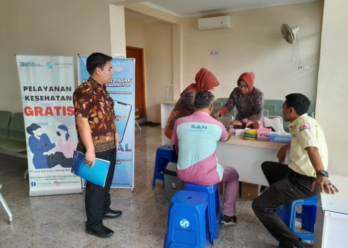 Jasa Raharja Memberikan Pelayanan Kesehatan Gratis kepada Awak dan Penumpang PO SAN