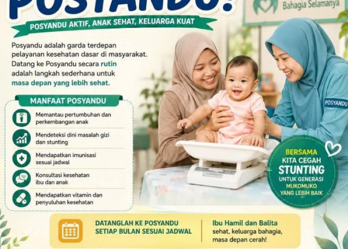 Dinas Kesehatan Mukomuko Ajak Masyarakat Rutin ke Posyandu
