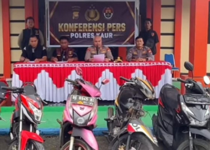Polres Kaur Ungkap Lima Kasus Curanmor, Dua Tersangka Diamankan dan Delapan Motor Disita