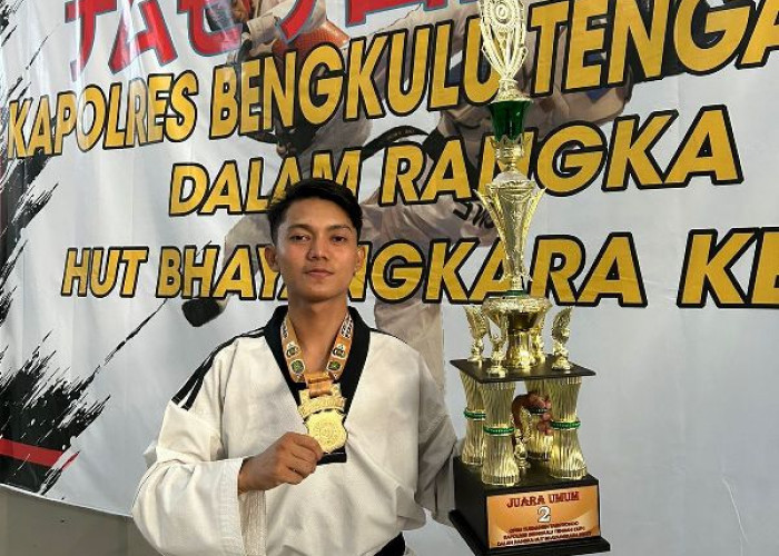 Bripda M Alfad Raih  Juara 1  Taekwondo di Bengkulu Tengah