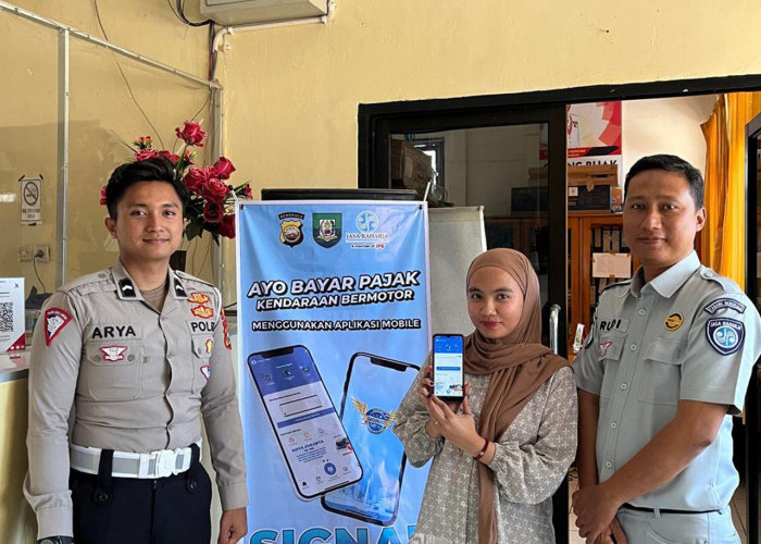 Jasa Raharja dan Unit Regident Samsat Mukomuko Sosialisasi Aplikasi Samsat Digital Nasional