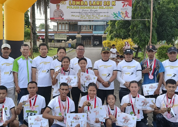 Ini Dia Pemenang Lomba Lari 10 K Polres Bengkulu Selatan
