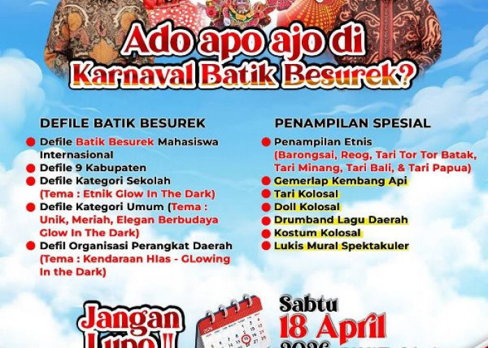 Siap-Siap, Gemerlap Besurek Night Carnival  Bakal Hiasi Malam Minggu di Bengkulu