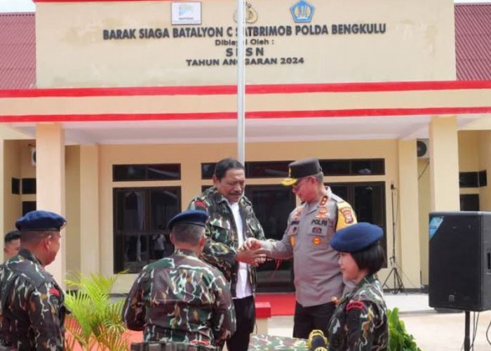  Peresmian Gedung Barak Satbrimob Bengkulu Utara Dihadiri Bupati  Mian dan Wabup Arie Septia