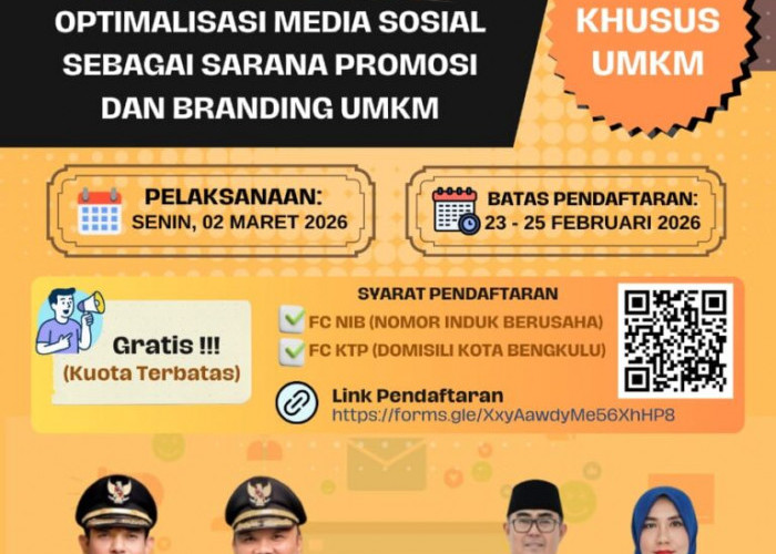 Genjot UMKM Naik Kelas, Diskop UKM Kota Bengkulu Gelar Pelatihan Branding dan Promosi Digital