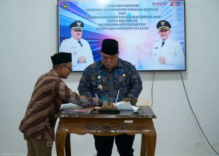 Pemkab Bengkulu Selatan Launching Inovasi Daerah MEMBARA, Teken Perjanjian Kinerja dan Fakta Integritas