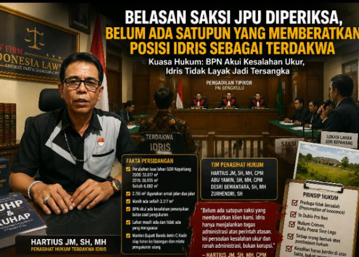 Belasan Saksi JPU Belum Ada yang Memberatkan Idris dalam Perkara Lahan GOR Kepahiang