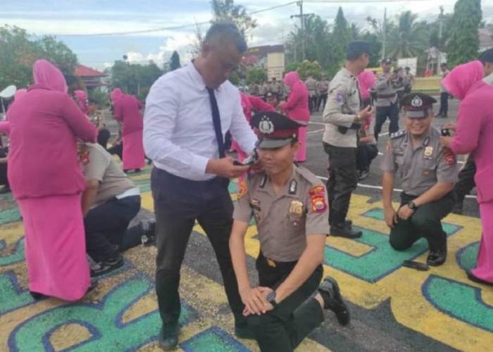 Ini Pesan Kapolres Kaur Saat Upacara Kenaikan Pangkat 24 Personel  