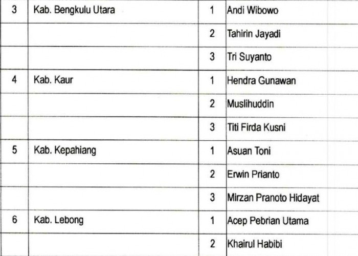 PENGUMUMAN: Berikut Tiga Nama Anggota Bawaslu Kabupaten/Kota Provinsi Bengkulu, Tugas Berat Sudah Menanti