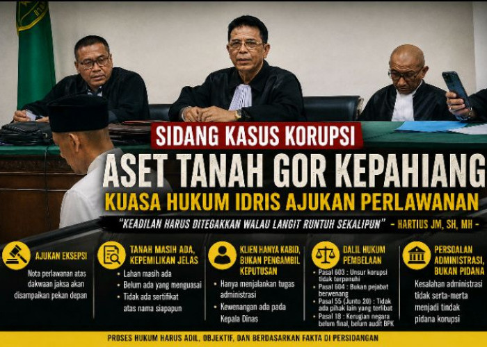 Dakwaan Korupsi Aset Tanah GOR Kepahiang Keliru: Ini Persoalan Administrasi, Bukan Pidana