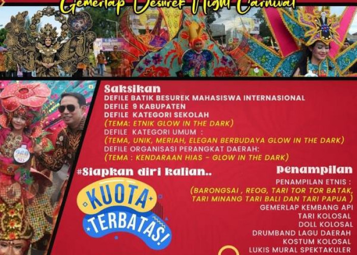 Kota Bengkulu Siap Gelar Karnaval Batik Internasional 2026, Usung Konsep Glow in the Dark