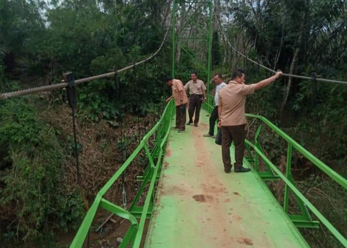 BPBD Seluma Tinjau Jembatan  Gantung Rena Panjang 