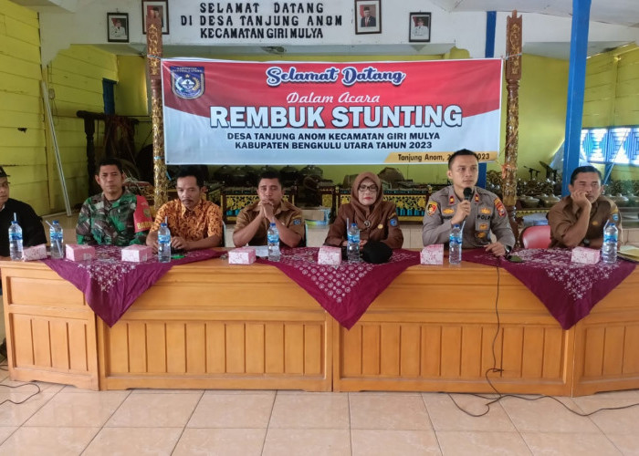 Kapolsek Giri Mulya Ikut Rembuk Stunting  Tanjung Anom