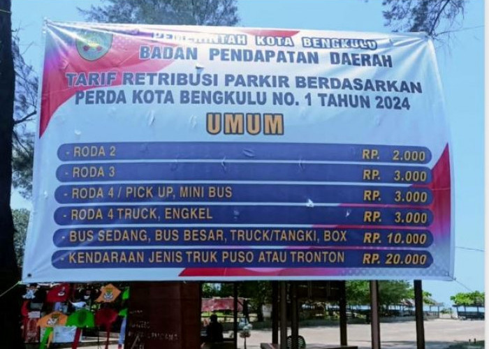Ini Tarif Resmi Parkir Umum Terbaru di Kota Bengkulu