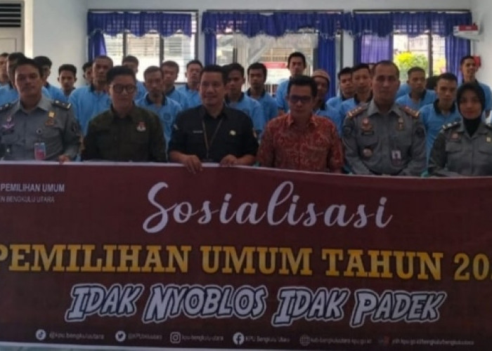 KPU Bengkulu Utara Sosialisasi di Lapas Arga Makmur, 410 Orang WBP  Masuk dalam DPT 