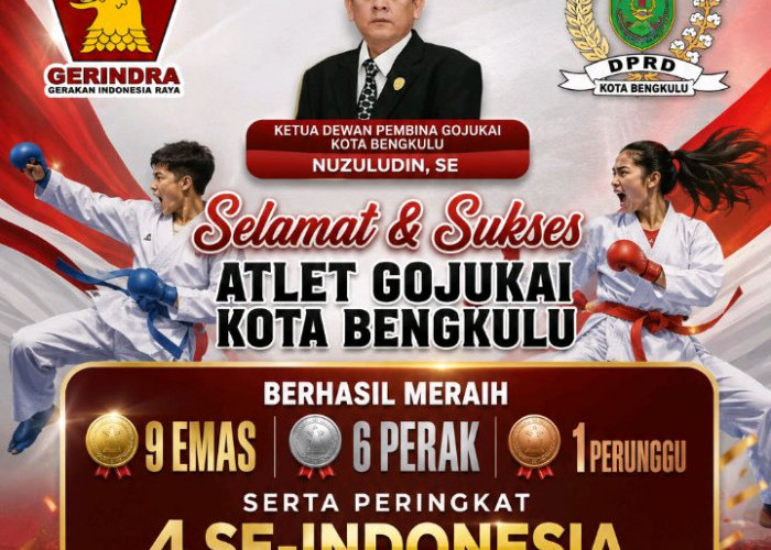 Gojukai Kota Bengkulu Ukir Prestasi Nasional, Raih 9 Emas dan Peringkat Empat Se-Indonesia