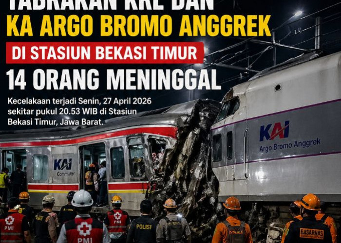 Tabrakan KRL dan KA Argo Bromo Anggrek di Bekasi Timur, Belasan Meninggal dan Terluka 