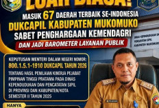 Dinas Dukcapil Mukomuko Terima Penghargaan Dari Kemendagri 