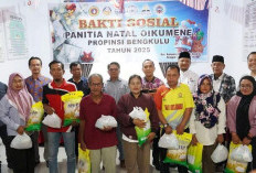 Terima Kasih, Wakil Walikota Hadiri  Pembagian Sembako Panitia Natal Oikumene Provinsi Bengkulu